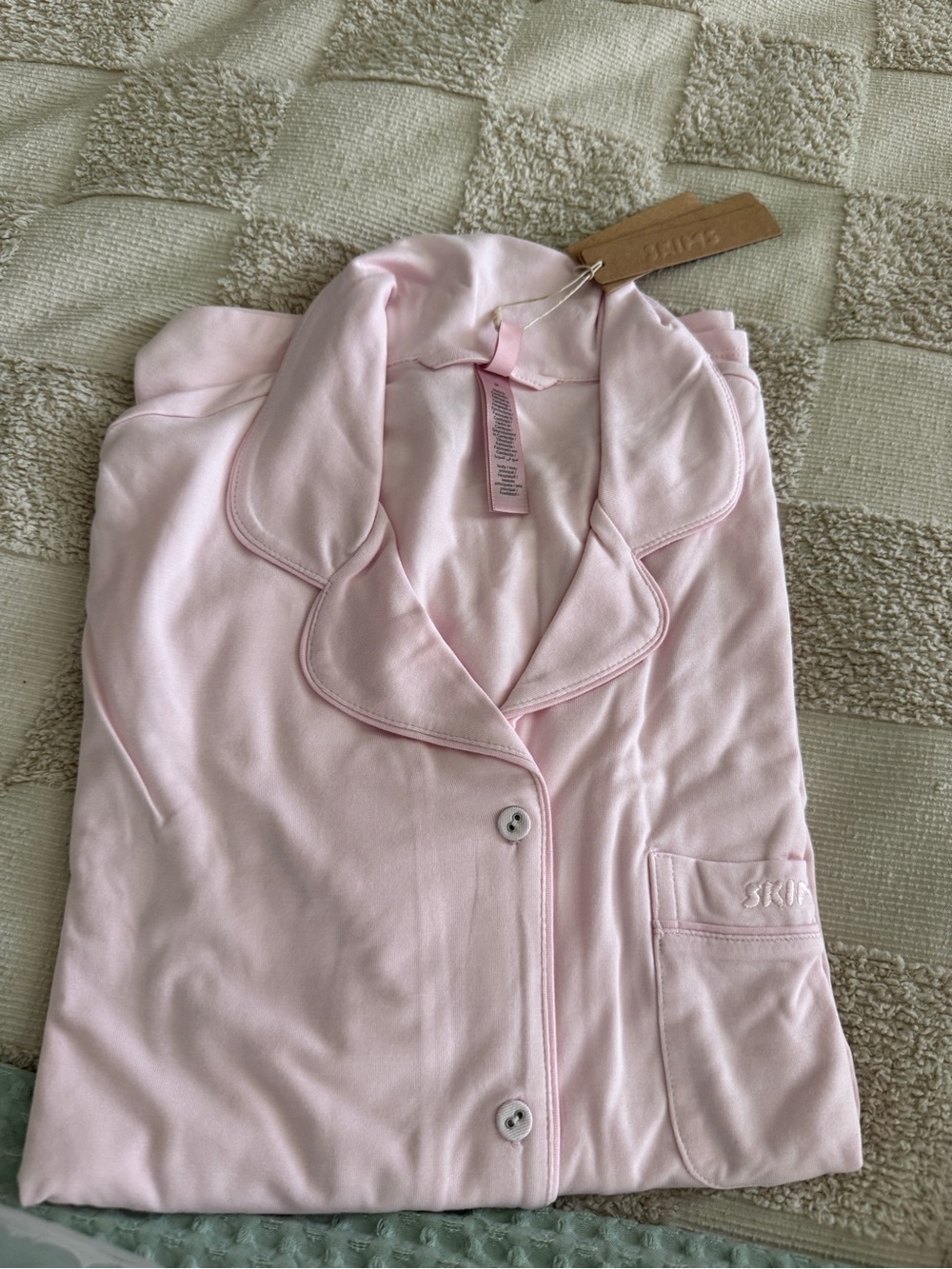 NWT SKIMS Bloom Pink Pajama Set M - Picture 3 of 6